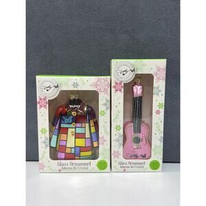 Dolly Parton Coat of Many Colors & Pink Guitar Christmas Ornament 2025 New